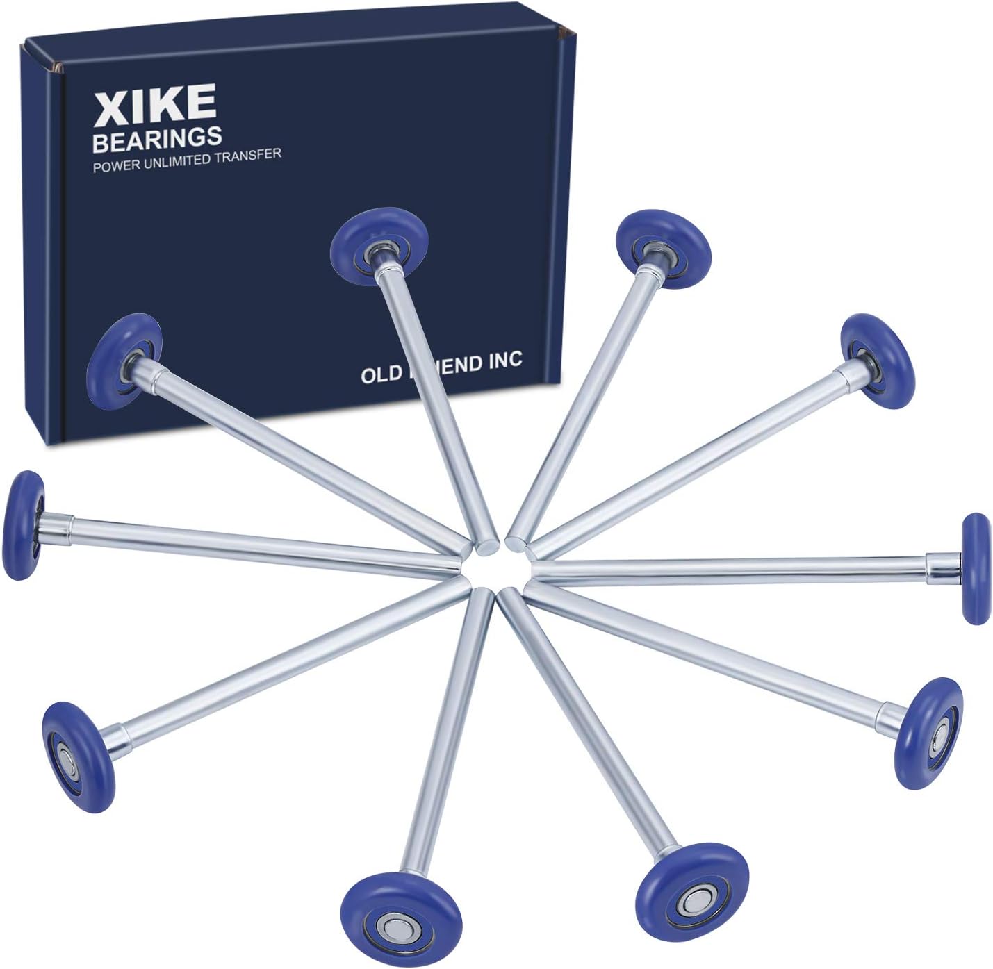 XiKe 10 Pack Blue 2 Nylon Garage Door Roller